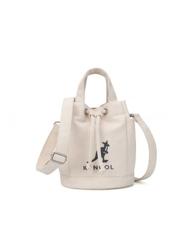 Kangol Flocking Simbol Canvas Bucket Bag- Ivory 3791